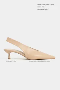 Nisantasi Shoes LUNIX Nude MATTE Pointed toe Slingback Thin Heels Women Shoes - Image 2