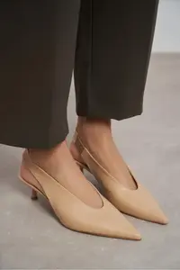 Nisantasi Shoes LUNIX Nude MATTE Pointed toe Slingback Thin Heels Women Shoes - Image 7