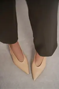 Nisantasi Shoes LUNIX Nude MATTE Pointed toe Slingback Thin Heels Women Shoes - Image 9