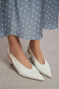 Nisantasi Shoes LUNIX PEARL MATTE Pointed toe Slingback Thin Heels Women Shoes - Image 6
