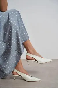 Nisantasi Shoes LUNIX PEARL MATTE Pointed toe Slingback Thin Heels Women Shoes - Image 9