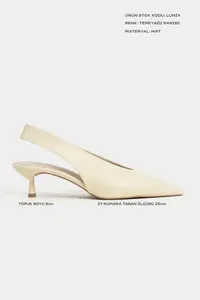 Nisantasi Shoes LUNIX BUTTER YELLOW MATTE Pointed toe Slingback Thin Heels Women Shoes - Image 2