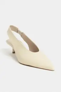 Nisantasi Shoes LUNIX BUTTER YELLOW MATTE Pointed toe Slingback Thin Heels Women Shoes - Image 3