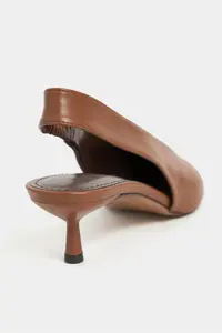 Nisantasi Shoes LUNIX Tan MATTE Pointed toe Slingback Thin Heels Women Shoes - Image 4