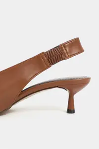 Nisantasi Shoes LUNIX Tan MATTE Pointed toe Slingback Thin Heels Women Shoes - Image 5