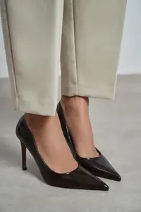 Nisantasi Shoes Lunara Brown Patent Pointed toe Women Stiletto