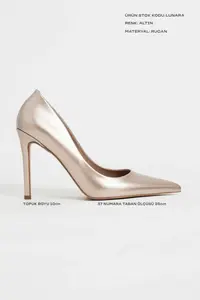 Nisantasi Shoes Lunara Gold Patent Pointed toe Women Stiletto - Image 2