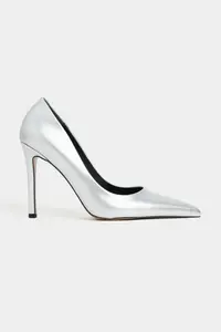 Nisantasi Shoes Lunara Silver Patent Pointed toe Women Stiletto