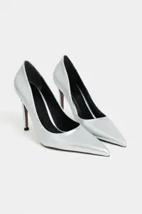 Nisantasi Shoes Lunara Silver Patent Pointed toe Women Stiletto - Image 5
