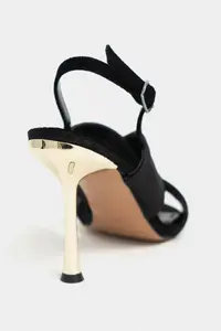 Nisantasi Shoes Zoya Black Velvet Cross Strap Thin Heels Women Sandals - Image 5