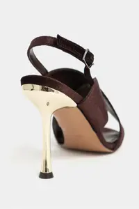 Nisantasi Shoes Zoya Brown Velvet Cross Strap Thin Heels Women Sandals - Image 5