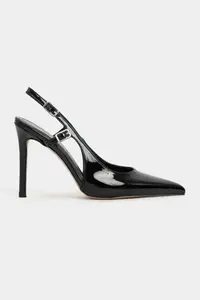 Nisantasi Shoes Ladonia Black Patent Arka Light Hair Clip Detailed Women Heels Shoes