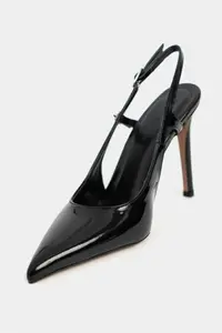 Nisantasi Shoes Ladonia Black Patent Arka Light Hair Clip Detailed Women Heels Shoes - Image 4