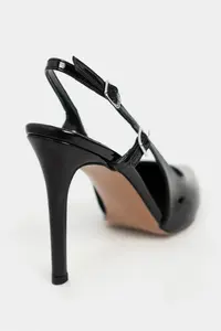 Nisantasi Shoes Ladonia Black Patent Arka Light Hair Clip Detailed Women Heels Shoes - Image 5