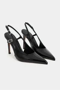 Nisantasi Shoes Ladonia Black Patent Arka Light Hair Clip Detailed Women Heels Shoes - Image 6