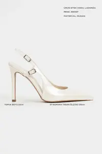 Nisantasi Shoes Ladonia Pearl Patent Arka Light Hair Clip Detailed Women Heels Shoes - Image 3