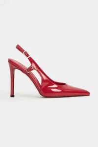 Nisantasi Shoes Ladonia Red Patent Arka Light Hair Clip Detailed Women Heels Shoes - Image 3
