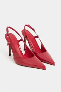 Nisantasi Shoes Ladonia Red Patent Arka Light Hair Clip Detailed Women Heels Shoes - Image 6