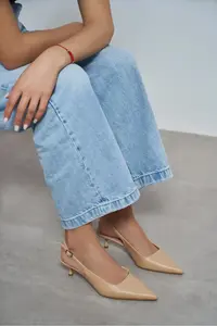 Nisantasi Shoes Dipsy Nude MATTE Hair Clip Detailed Pointed toe Women Heels Shoes