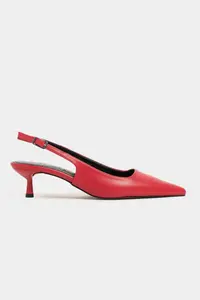Nisantasi Shoes Dipsy Red MATTE Hair Clip Detailed Pointed toe Women Heels Shoes - Image 3
