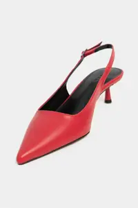Nisantasi Shoes Dipsy Red MATTE Hair Clip Detailed Pointed toe Women Heels Shoes - Image 4