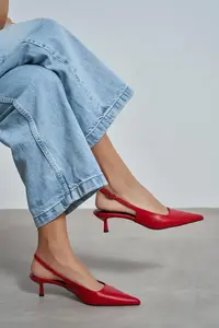 Nisantasi Shoes Dipsy Red MATTE Hair Clip Detailed Pointed toe Women Heels Shoes - Image 8