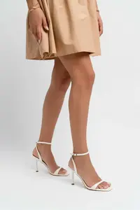 Nisantasi Shoes Megatron PEARL MATTE Bilek Belt Detailed Women  Thin Heels Shoes - Image 2