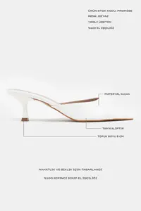 Nisantasi Shoes PROMISE White Patent Pointed toe Women Thin Heels Slippers - Image 2