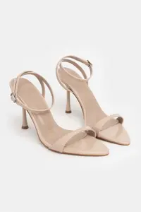 Nisantasi Shoes Sanny Nude Patent  Bilek Belt Detailed Women Thin Heels Shoes - Image 3