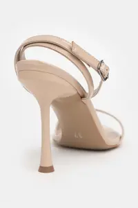 Nisantasi Shoes Sanny Nude Patent  Bilek Belt Detailed Women Thin Heels Shoes - Image 6