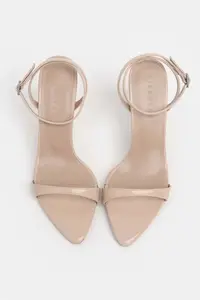 Nisantasi Shoes Sanny Nude Patent  Bilek Belt Detailed Women Thin Heels Shoes - Image 7