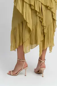 Nisantasi Shoes Sanny Nude Patent  Bilek Belt Detailed Women Thin Heels Shoes - Image 8