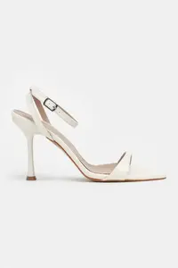 Nisantasi Shoes Sanny Pearl MATTE Bilek Belt Detailed Women Thin Heels Shoes