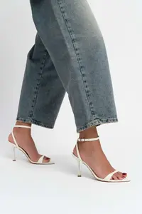 Nisantasi Shoes Sanny Pearl MATTE Bilek Belt Detailed Women Thin Heels Shoes - Image 2
