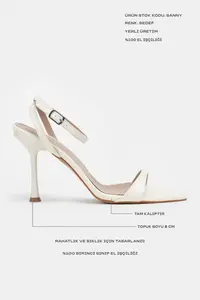 Nisantasi Shoes Sanny Pearl MATTE Bilek Belt Detailed Women Thin Heels Shoes - Image 5