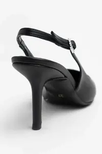 Nisantasi Shoes Mendy Black MATTE Belt Detailed Pointed toe Women Heels Shoes - Image 10