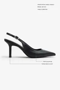 Nisantasi Shoes Mendy Black MATTE Belt Detailed Pointed toe Women Heels Shoes - Image 6