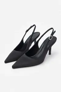 Nisantasi Shoes Mendy Black Satin Belt Detailed Pointed toe Women Heels Shoes - Image 10