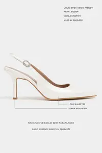 Nisantasi Shoes Mendy PEARL MATTE Belt Detailed Pointed toe Women Heels Shoes - Image 3