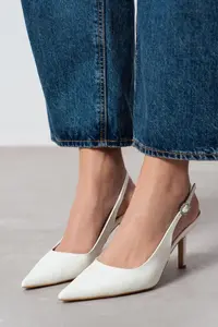 Nisantasi Shoes Mendy PEARL MATTE Belt Detailed Pointed toe Women Heels Shoes - Image 4