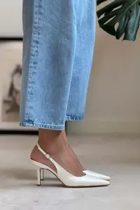 Nisantasi Shoes Mendy PEARL MATTE Belt Detailed Pointed toe Women Heels Shoes - Image 8