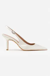 Nisantasi Shoes Mendy Pearl Satin Belt Detailed Pointed toe Women Heels Shoes