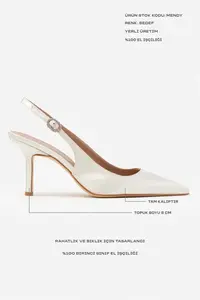 Nisantasi Shoes Mendy Pearl Satin Belt Detailed Pointed toe Women Heels Shoes - Image 3