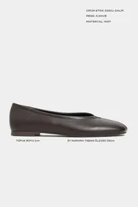 Nisantasi Shoes Calm COFFEE MATTE Flat Sole Women Flats Shoes - Image 2