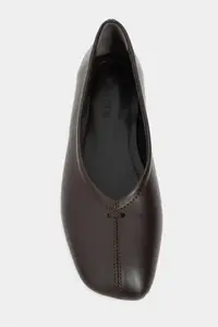Nisantasi Shoes Calm COFFEE MATTE Flat Sole Women Flats Shoes - Image 3
