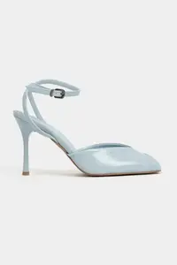 Nisantasi Shoes Vela Bebe Blue RUSTIC Ankle Tied Toe Light Detailed Women Heels Shoes - Image 3