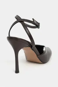 Nisantasi Shoes Vela Brown RUSTIC Ankle Tied Toe Light Detailed Women Heels Shoes - Image 5