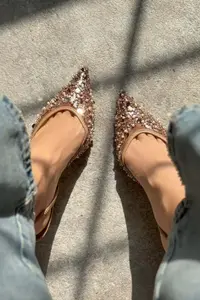 Nisantasi Shoes Sara Nude Net BEAD Detailed Pointed toe Women Heels Shoes - Image 4
