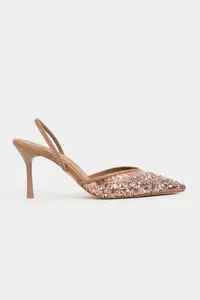 Nisantasi Shoes Sara Nude Net BEAD Detailed Pointed toe Women Heels Shoes - Image 6