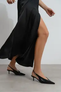 Nisantasi Shoes Dorey Black Patent Bilek Hair Clip Detailed Women Heels Shoes - Image 7